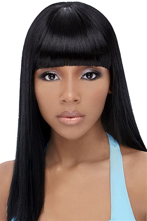 hairstyles for black hair with bangs